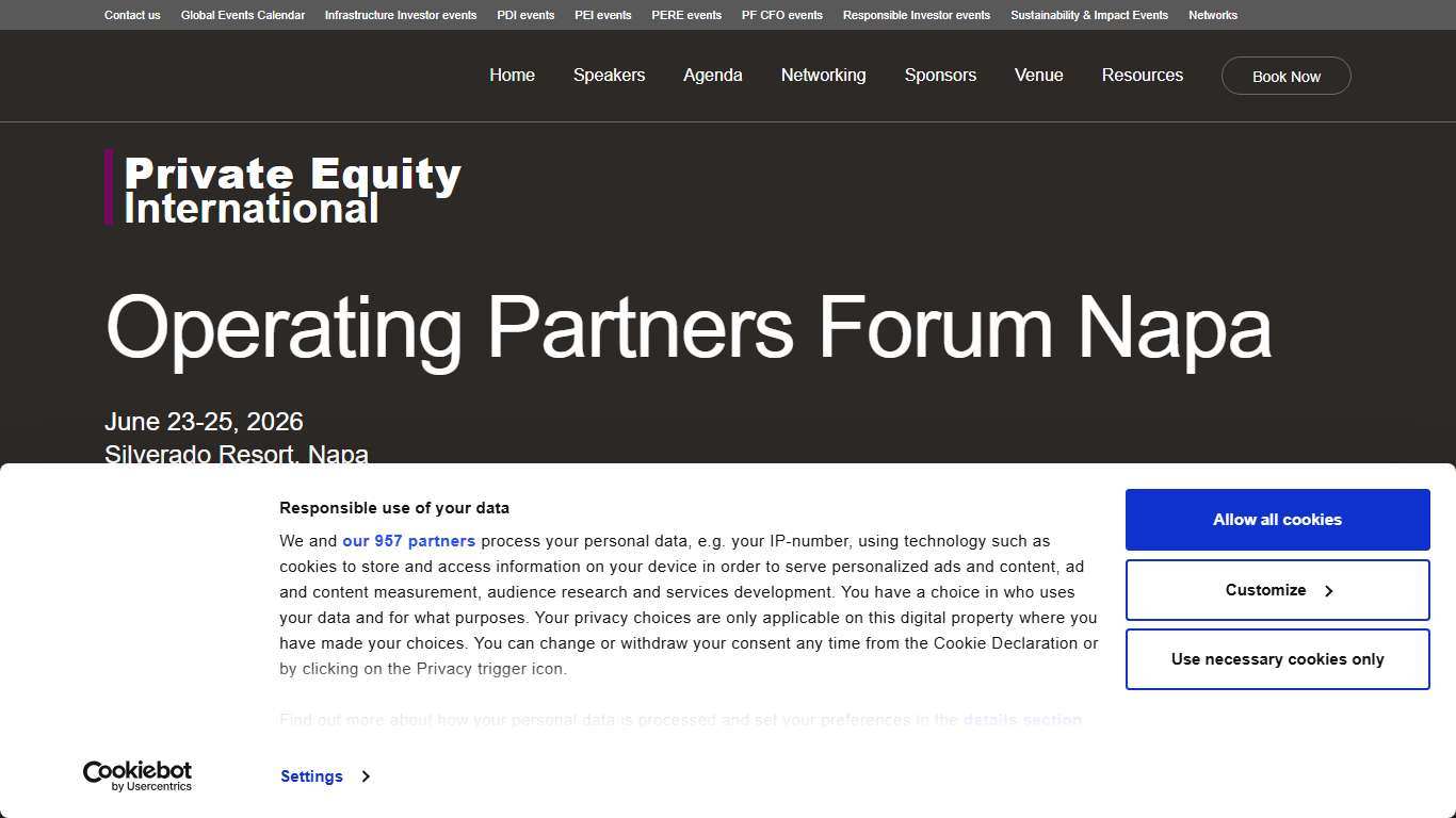 Operating Partners Forum Napa 2026 PEI